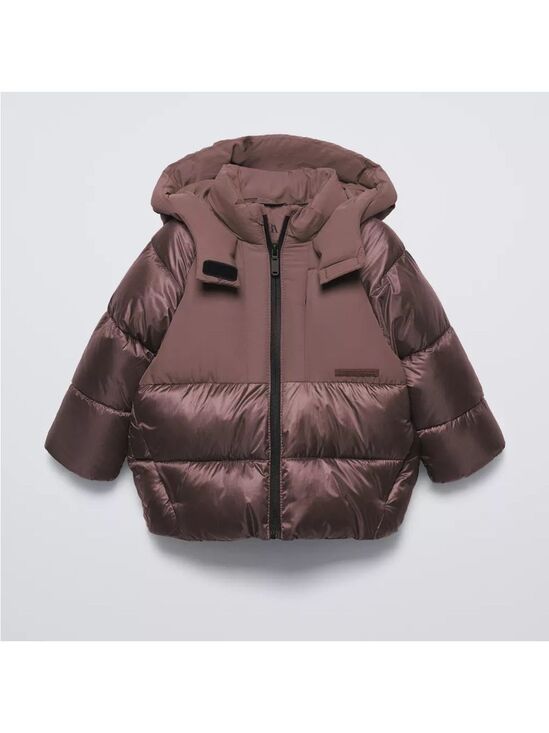 Zara Other - Zara Kids Chocolate Brown Water Repellant Puffer Jacket 1.5 Years